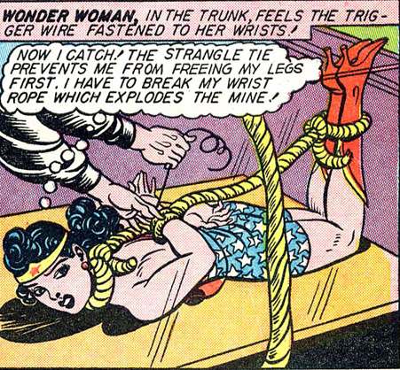 Wonder Woman hog-tied